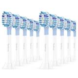 Toptheway Replacement Toothbrush Heads Compatible with Philips Sonicare C-3 Premium Plaque Control 4100 5100 6100, Replacement Heads for G3 W3 C2 G2, 10 Brush Heads, Full Size, White - Retail: $17
