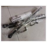 Curtain Rods for Windows 28 to 48 inch, 5/8 inch Black Curtain Rod Set with Brackets, Splicing Adjustable Metal Drapery Rod for Bedroom, Kitchen, Living Room, Matte Black - Retail: $7