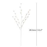 10 Pack Holly Berry Stem Picks, 14.4" Decorative Wire Berries Twig Stem Artificial Sprays for Christmas Tree Branches Fillers Decoration, Holiday Decor, Wreath Garland, Home DIY Crafts (10, White) - R