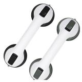 2026 New Grab Bars for Bathtubs and Showers, 2 Pack Heavy Duty Shower Handle 12 Inch Suction Cup Removable Handrails Bath Grip for Elderly, No Drilling - Retail: $17