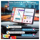 7 Inch Portable Touch Screen Car Stereo with Wireless Carplay & Android Auto,Mirror Link,Bluetooth,AUX,FM,Siri,Voice Control for All Vehicles (H502 PND) - Retail: $75