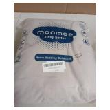 MooMee Bedding Duvet Cover Set 100% Washed Cotton Linen Like Textured Breathable Durable Soft Comfy (Heathered Cream Grey, Palatial King/Oversized King 120"x98") - Retail: $100