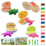 Fuijeuj Playdough Dinosaur Eggs Sets,Playdough Sets for Kids Ages 4-8,Toddler Easter Basket Stuffers,Easter Dino playdoh Dinosaur Play Dough Eggs Molds Toys Gifts - Retail: $13