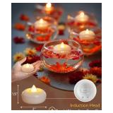 5plots 24 Pack 200 Hour Flameless Floating Candles, 2 Inches White Waterproof Led Tealights for Wedding Vases Centerpieces Party Proposal Pool Decor Decoration - Retail: $22