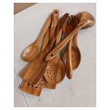 Premium 8-Piece Teak Wood Cooking Utensil Set - Heat Resistant, Lightweight & Sturdy Wooden Spoons for Non-Stick Cookware - Ideal for Cooking, Stirring & Serving - Retail: $35