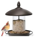 Youvip Metal Roof Bird Feeder - Chew Proof for Outdoor Hanging Wild Bird Seeds. Bronze - Retail: $19