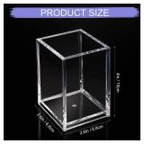 6 Pieces Clear Acrylic Pen Holder Makeup Brush Holder Desktop Holder Desk Goth Accessories Square Stationery Organizer, Transparent Pencil Holder Acrylic for Home Office School - Retail: $15