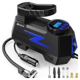 FADAKWALT Tire Inflator Portable Air Compressor, DC 12V Tire Air Pump with LED and 150PSI Digital Pressure Gauge, Portable Tire Inflator for Car Tires, Motorcycles, Bike, Ball (Blue) - Retail: $30