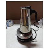 WILL 200450ml Portable Espresso Coffee Maker Moka Pot Stainless Steel with Electric stove Filter Percolator Coffee Brewer Kettle Pot (200ml) - Retail: $28