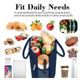 Coobiiya Lunch Bag for Men and Women - Navy Blue, Aluminum, 10.8" x 6.3" x 8.85" - Spacious, Lightweight, and Durable - Retail: $12