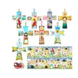 Easter Religious Cross Craft Kit with Stickers - Retail: $12