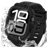 Goton 3 in 1 Waterproof Case with Band for Apple Watch with Built-in Tempered Glass Screen Protector 42mm, 360° Shockproof Bumper Face Cover with Band for Apple Watch Series 11 Series 10, 42mm - Reta