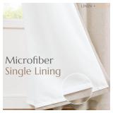 jinchan Beige Linen Curtains with White Privacy Lining Natural Lined Curtains 84 inch Light Filtering Drapes for Living Room Bedroom Neutral Farmhouse Cottage Core Home Office Decor Back Tab 2 Panels 