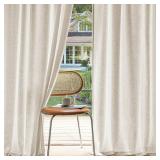 MIULEE Non-See-Through Privacy Linen Curtains 2 Panels, Light Filtering Window Curtains Farnhouse Textured Back Tab Semi Sheer Drapes for Bedroom Living Room, 52 x 84 Inches Long, Linen - Retail: $39