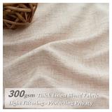 Pinch Pleat Linen Sheer Curtains 90 Inches Long for Living Room, Elegant Boho Thick Burlap Pleated Memory Trained Viral Curtain Kid Room/Office 2 Panel Set Light Filtering Privacy 90 Inch Length Taupe