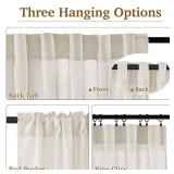 StangH Linen Blended Semi Sheer Curtains for Living Room, Cream Breathable Privacy Bedroom Drapes Light Diffusing Neutral Farmhouse Decor for Office Dining Room, W55 x L90, 2 Panels - Retail: $28