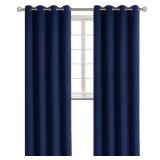 BGment Blackout Curtains - Grommet Thermal Insulated Room Darkening Bedroom and Living Room Curtains, Set of 2 Panels (52 x 108 Inch, Navy) - Retail: $41
