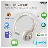 Vonztek Wireless Headset, Trucker Bluetooth Headset with Microphone Noise Canceling & Mute, Bluetooth Headphones with USB Dongle for Cell Phone Computer Call Work Home Office Meetings Teams Skype - Re