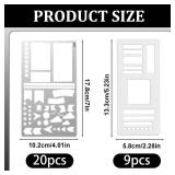 29pc Calendar for Planners Stencils, Template Set for Habit Trackers and Art Projects, Includes 20 Design Layouts and 3 ABC Stencils - Retail: $12
