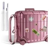 KOREDA Compatible with AirPods 4 Case Cover, Funny Suitcase Design Case for Airpods 4th Generation 2024, Cute Fashion Protective Hard Case with Cleaner Kit & Keychain (Rose Gold) - Retail: $14