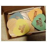 Treory Valentines Tiered Tray Decor: 6pcs Standing Candy Heart Wooden Sign, Lovely Heart Shaped Tabletop Centerpiece Galentines Day Decor Wood Block Set, Valentines Day Decorations for the Home Gifts