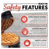Gourmia Belgian Waffle Maker Compact Design with Upright Storage, Adjustable Browning, and Easy-Clean Nonstick Ceramic Plates, Stainless Steel - Retail: $30