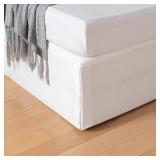 Queen Bed Skirt, Grid Plaid Soft Quadruple Pleated Ruffle Bed Skirt, Tailored Dust Ruffle 18 Inch Drop Easy Fit, Machine Washable Grey - Retail: $20