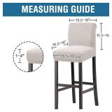 H.VERSAILTEX 100% Waterproof Bar Stool Cover Stretch Counter Stool Pub Chair Slipcover for Dining Room Removable Soft Thick Solid Fleece Fabric Bar Stool Slipcovers Set of 4, Ivory - Retail: $33