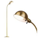 LALISU Dimmable Floor Lamp with Flexible Gooseneck and Rotatable Shade, Modern Style Standing Tall Lamp, E26 Socket, LED Reading Lamp (Gold) - Retail: $39