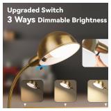 LALISU Dimmable Floor Lamp with Flexible Gooseneck and Rotatable Shade, Modern Style Standing Tall Lamp, E26 Socket, LED Reading Lamp (Gold) - Retail: $39