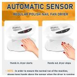 QUTUNI Nail Dryer for Regular Polish, 400W Air Nail Dryer Fan with Auto Sensor, Professional Nail Drying Fan with Hot and Cool Air for Salon and Home Use - Retail: $60