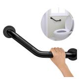 16 Inch Angled Shower Grab Bar,Munzong Black Anti Slip Bathroom Grab Bar, Knurled Bathroom Balance Bar,Safety Hand Rail Support Handicap Elderly Injury Senior Assist Bath Handle - Retail: $20