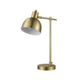 GLOBE Electric 61000058 18" Desk Lamp, Matte Brass Finish, Metal Shade, Adjustable Pivot Joint, Rotary Switch, Modern Lighting for Bedroom or Office, Timeless, Lights for Home, E26 Base - Retail: $57