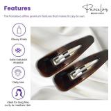 Parcelona French Clic Clac 3 1/4" Tortoise Shell Brown Celluloid No Slip Grip Snap Hair Clips for Women - Retail: $13