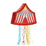 BLUE PANDA Pull String Circus Pinata - Small, 16.5 x 3 x 13 In, Red, Blue & Yellow - Carnival Pinata & Party Decoration - Pull String for Kids for Circus Themed Birthday Party - Retail: $32