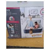 Intex 18" Pillow Top Air Mattress with Electric Pump and Headboard - Queen Size - Retail: $100