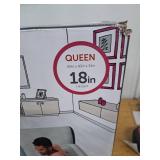 Intex 18" Pillow Top Air Mattress with Electric Pump and Headboard - Queen Size - Retail: $100