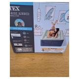 Intex Elevated 18" Pillow Rest Twin Air Mattress with Internal Pump - Off-White/Blue: Includes Storage Bag, Repair Patch, Electric Pump - Retail: $57