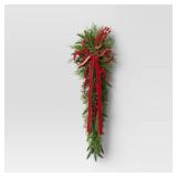 Asymmetrical Berry Pine Christmas Garland - Threshold