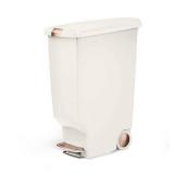 simplehuman 40L Slim Plastic Step Trash Can Cream - Retail: $61