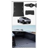 SSESS Truck Bed Mat Set for Tesla Cybertruck 2024,TPE All Weather Protection Truck Cargo Liner, Custom Fit Car Floor Liners Set(Truck Bedel MatriekoNeck Mat + Frunk Mat), Heavy Duty - Retail: $67
