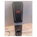 1500-Watt Black Indoor Electric Oil-Filled Radiator Convection Radiant Space Heater with Remote Control for Living Space - Retail: $100