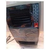 1500-Watt 20 in. Black Electric Console Ceramic Space Heater with Tip-Over Switch, Adjustable Louvers, Timer, Remote - Retail: $90