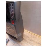 1500-Watt 20 in. Black Electric Console Ceramic Space Heater with Tip-Over Switch, Adjustable Louvers, Timer, Remote - Retail: $90