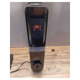 1500-Watt Black Indoor Electric Oil-Filled Radiator Convection Radiant Space Heater with Remote Control for Living Space  (Missing one support foot)- Retail: $100