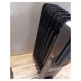 1500-Watt Black Indoor Electric Oil-Filled Radiator Convection Radiant Space Heater with Remote Control for Living Space  (Missing one support foot)- Retail: $100