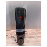 1500-Watt Black Indoor Electric Oil-Filled Radiator Convection Radiant Space Heater with Remote Control for Living Space - Retail: $100