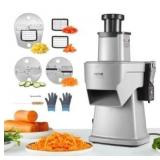 VEVOR Electric Vegetable Slicer, 4 in 1 Multifunctional Food Cutter, 200W Vegetable Chopper for Slicing Shredding Dicing and Slitting, with Cut-Resistant Gloves, for Commercial and Home Use - Retail: 