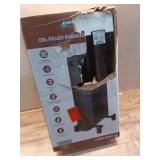 1500-Watt Black Indoor Electric Oil-Filled Radiator Convection Radiant Space Heater with Remote Control for Living Space - Retail: $100