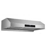30" Under Cabinet Range Hood- 1200CFM Ultra Powerful Stainless Steel Ducted Vent Hood with 4 Speeds,Smart Touch Panel, 3W LED Lights, Quiet Kitchen Exhaust Hood,17S-E30 - Retail: $350